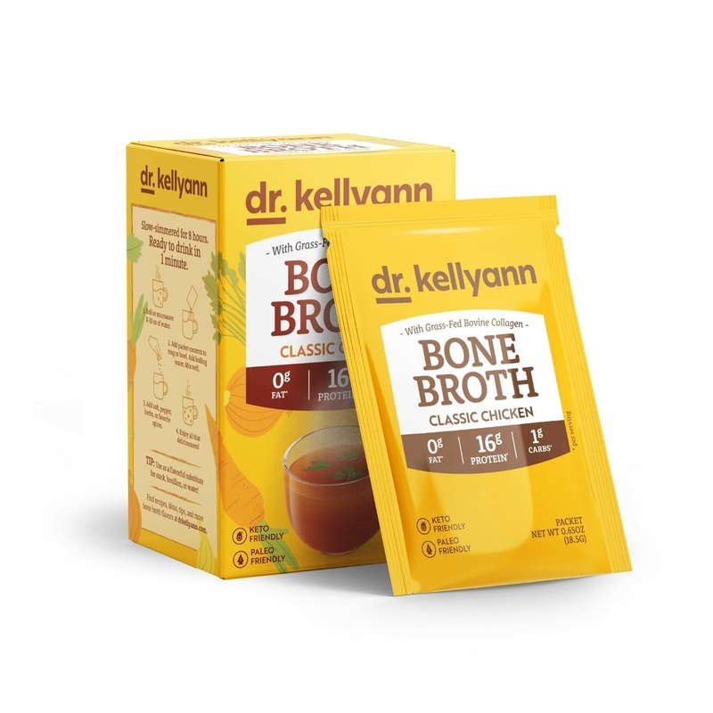 Dr. Kellyann Bone Broth Collagen Powder Packets (7 Servings  1 Box)  16g Protein/Serving  100% Grass-Fed Hydrolyzed Collagen Powder  Keto & Paleo Friendly