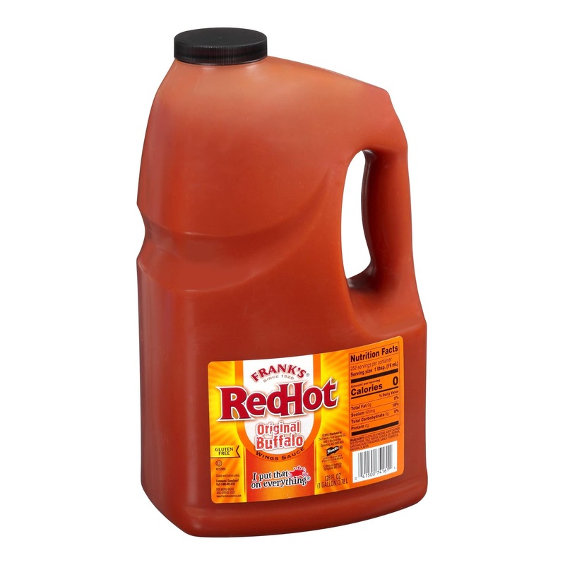 Frank’s RedHot Original Buffalo Wings Sauce 1 Gal – Bold & Spicy Flavor for Wings, Dressings & Dips | 128 Fl Oz