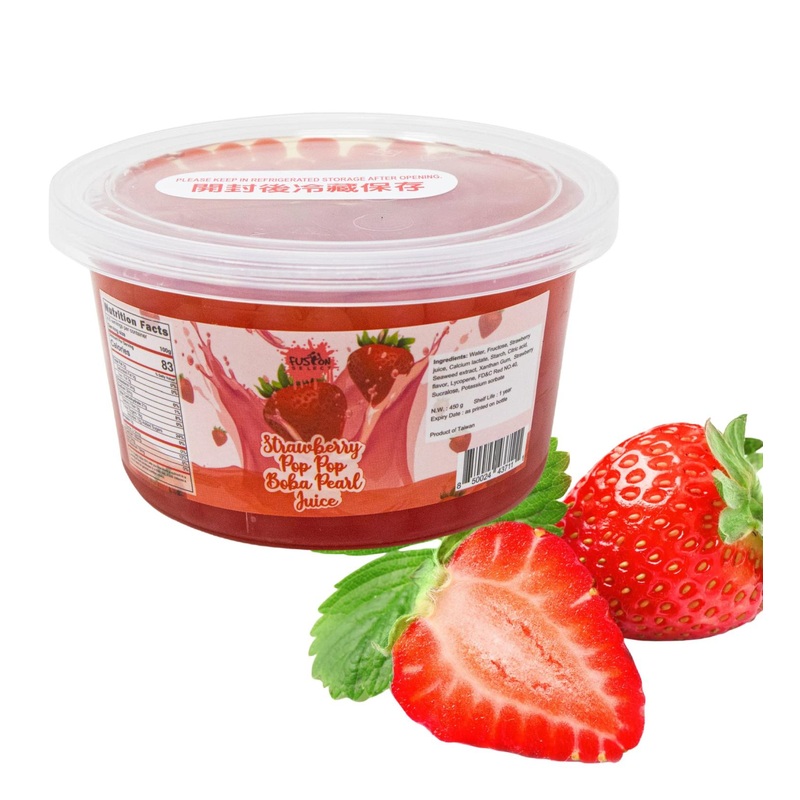 Fusion Select Strawberry Bursting Popping Boba Pearls – Fruit Tea Toppings