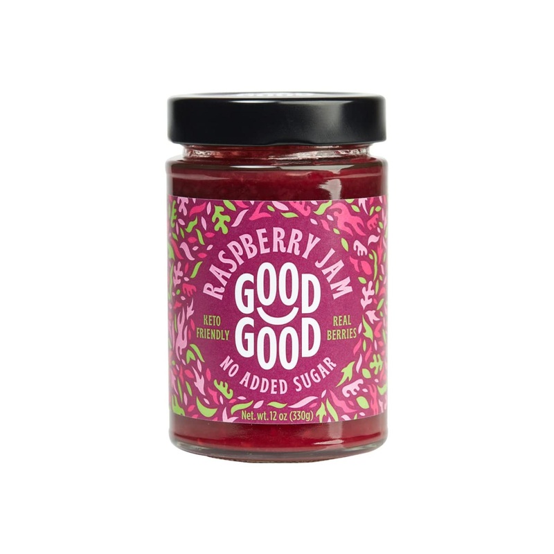 GOOD GOOD Sweet Raspberry Jam – Keto Friendly, Low Calorie, Vegan, Gluten Free, 12 Ounce – No Added Sugars, Preserves