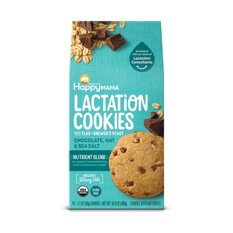 Happy Mama Organics Lactation Cookies with Flax & Brewer’s Yeast – Chocolate Oat & Sea Salt 10.6oz 10 Count Pack of 1