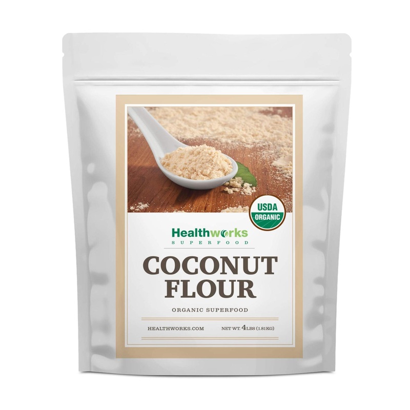 Healthworks Coconut Flour Unrefined Raw Organic – 64oz | Certified Keto, Vegan & Non-GMO Protein Based Whole Foods for Pancakes, Waffles, Bread & Baked Goods
