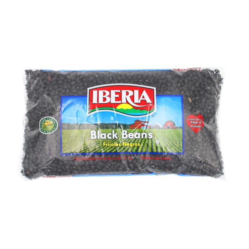 Iberia Black Beans 4 lbs – Fiber & Protein Rich Bulk Bag – Farm Fresh Dry Black Beans