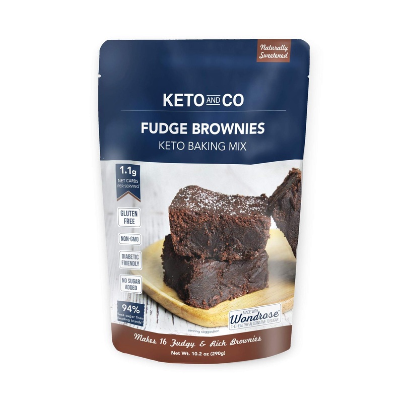 Keto Fudge Brownie Mix by Keto and Co – 1.1g Net Carbs | Gluten-Free, Low Carb, Diabetic Friendly | 16 Servings