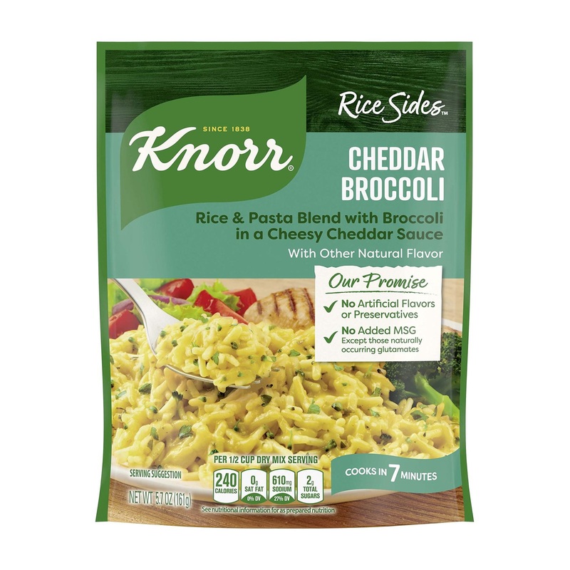 Knorr Cheddar Broccoli Rice 5.7 oz – No Artificial Flavors or Preservatives, Tasty Side Dish