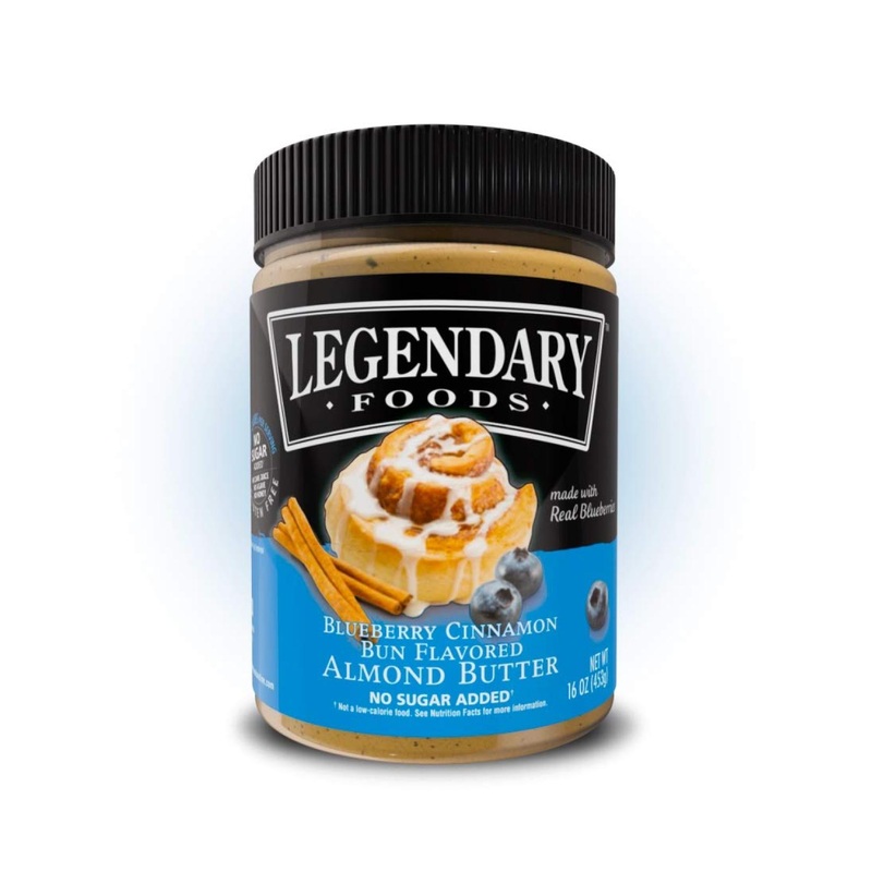 Legendary Foods Almond Butter | Blueberry Cinnamon Bun Flavor | Keto-Friendly, Low Carb, Vegan | 16oz Jar