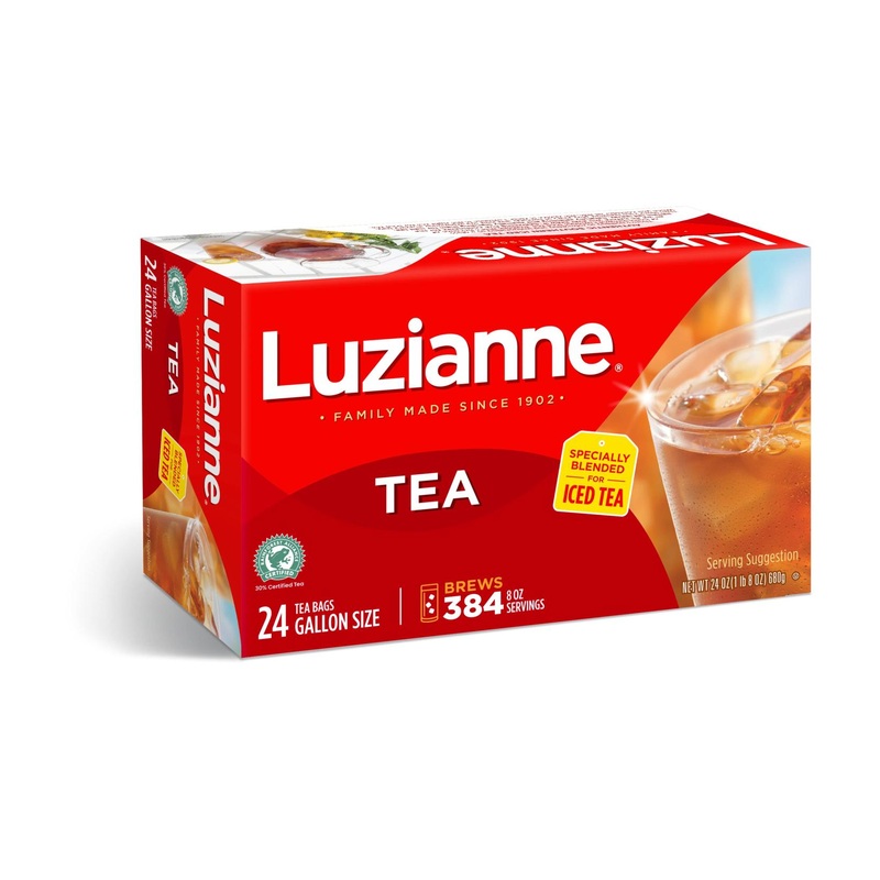 Luzianne Unsweetened Iced Tea Bags – 24 Count Box for Gallon Size | Specially Blended for Clear & Refreshing Home Brewed Southern Iced Tea | Pack of 1