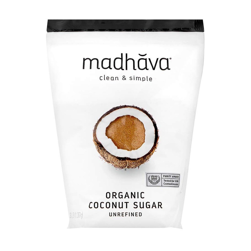 MADHAVA Organic Coconut Sugar 3 Lb. Bag – Natural Sweetener for Coffee, Tea & Recipes – Vegan, Non-GMO, Unrefined
