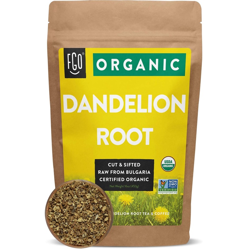 FGO Organic Dandelion Root Loose Tea – 1lb Resealable Bag | Raw & Pure from Bulgaria | 200+ Cups | 100% Natural