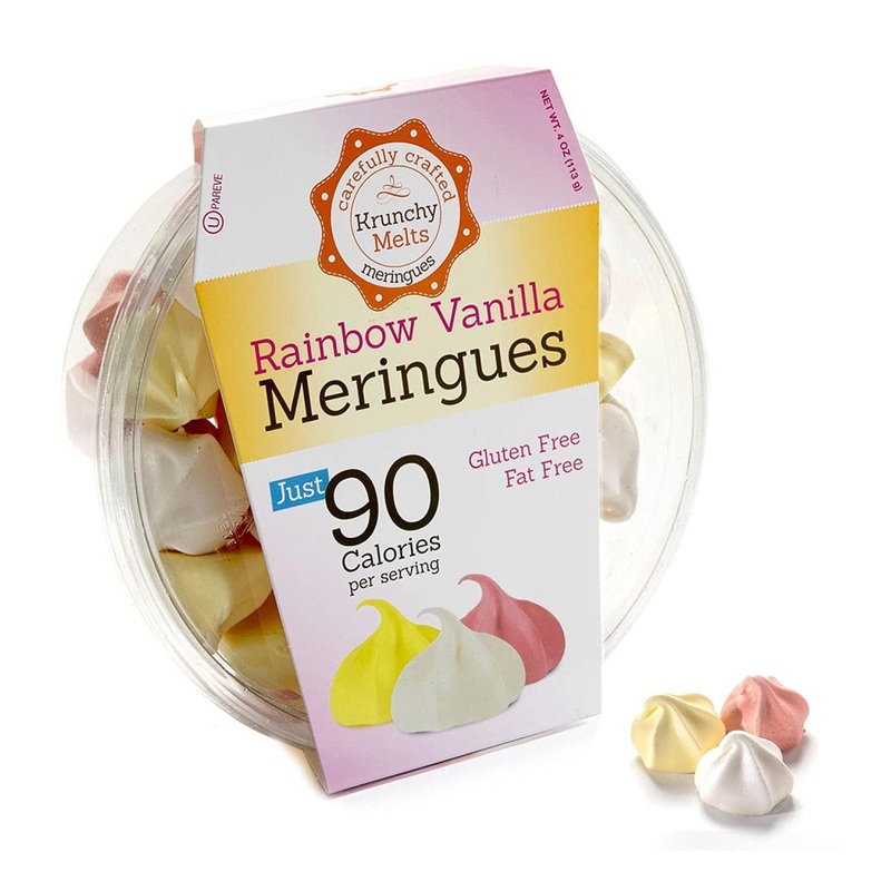 Krunchy Melts Rainbow Vanilla Meringue Cookies – Gluten, Fat, Nut Free, 90 Calories – Low Calorie Snack, Kosher Parve