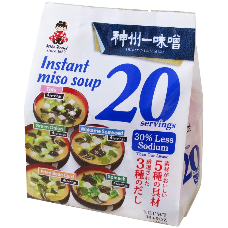 Miko Instant Miso Soup Variety Pack – 30% Less Sodium – 10.65 Ounce