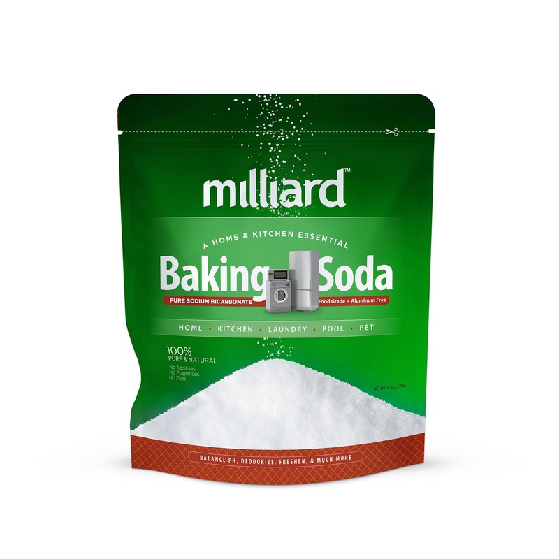 Milliard 5lbs Baking Soda | Sodium Bicarbonate USP | Bulk Resealable Bag | 5 Pound Pack | American Made