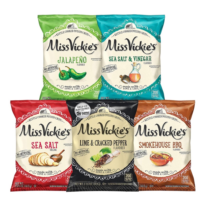 Miss Vickie’s Kettle Cooked Potato Chip Variety Pack – 28 Packs, 1.375 Ounce Each
