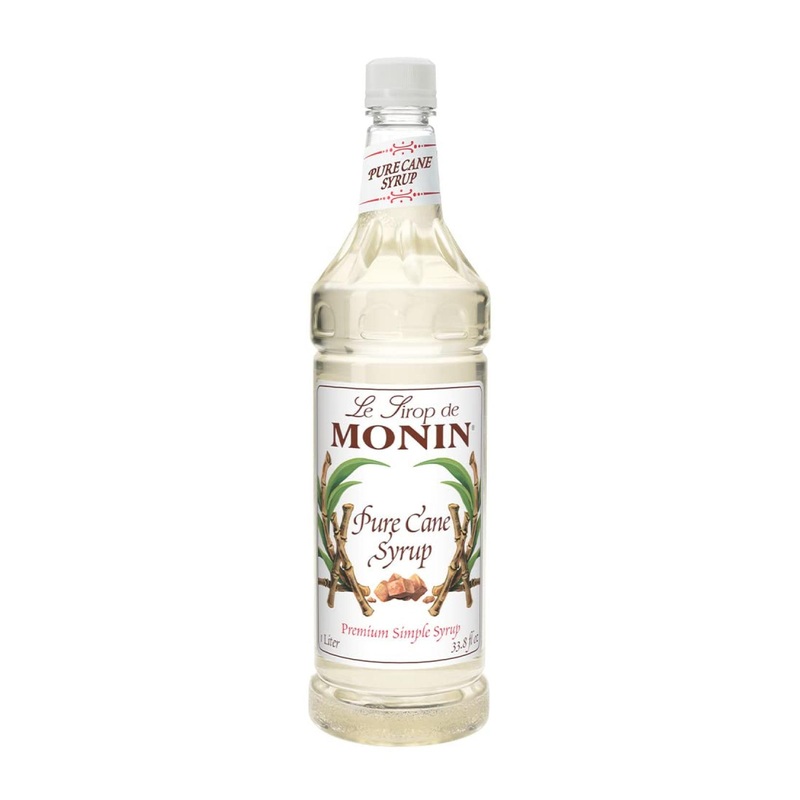 Monin Pure Cane Syrup 33.81 Fl Oz – Ideal for Coffee, Tea, Cocktails – Gluten-Free, Non-GMO – 1 Liter