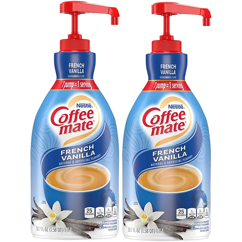 Nestle Coffee mate French Vanilla Liquid Pump Creamer 50.7 Fl Oz (Pack of 2) – Non-Dairy, No Refrigeration Needed
