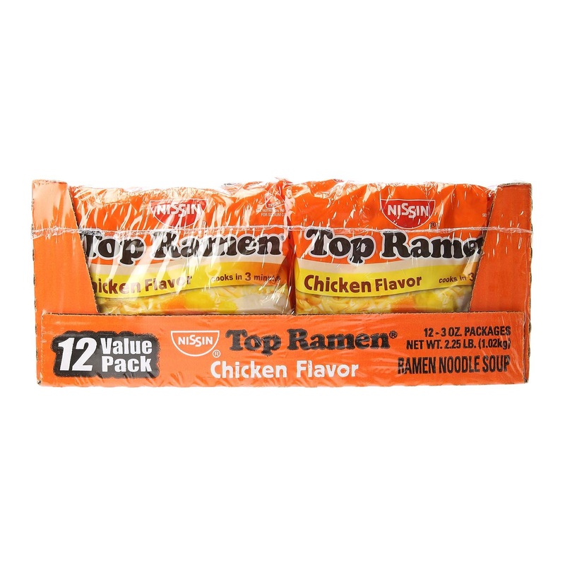Nissin Top Ramen Chicken Soup 36oz – Pack of 12 | Instant Oodles of Noodles Chicken Flavor – 2.25lb Pack | Convenient & Delicious
