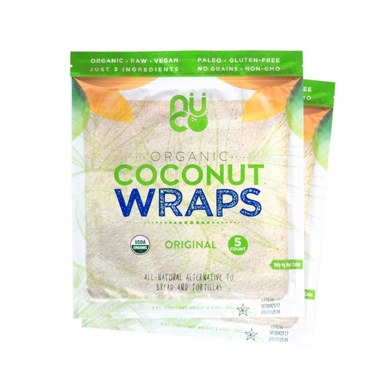 NUCO DUO Organic Coconut Wraps – 10 Count, Paleo, Gluten Free, Vegan, Non-GMO – Shelf Stable, Raw Veggie – 2.47oz (Pack of 2)
