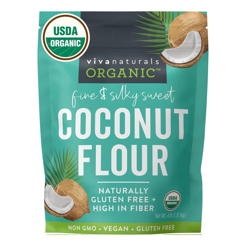 Organic Coconut Flour (4 lbs) – Gluten-Free Substitute for Keto, Paleo & Vegan Baking | Low Fat, Fiber-Rich, Non-GMO & Unrefined