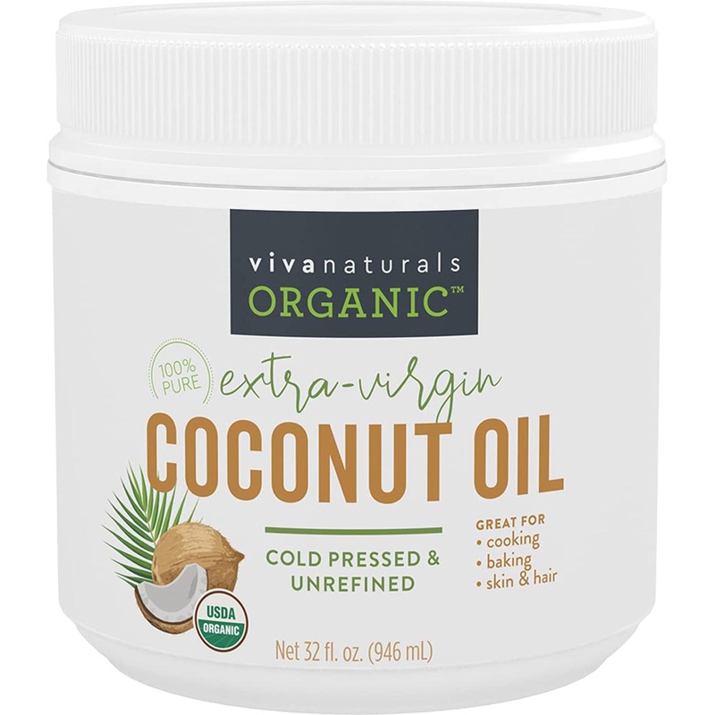 Organic Coconut Oil – Unrefined and Cold-Pressed  Natural Hair Oil  Skin Oil and Cooking Oil with Fresh Flavor  Non-GMO Extra Virgin Coconut Oil (Aceite de Coco)  USDA Organic  32 oz