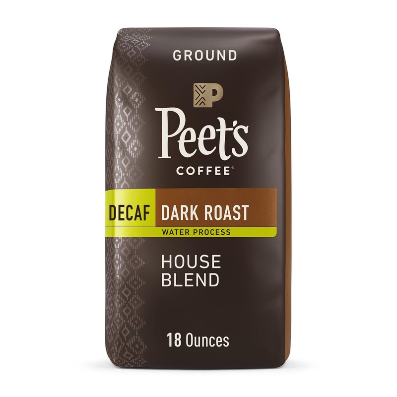 Peet’s Coffee Decaf House Blend Dark Roast Ground Coffee – 18oz Bag
