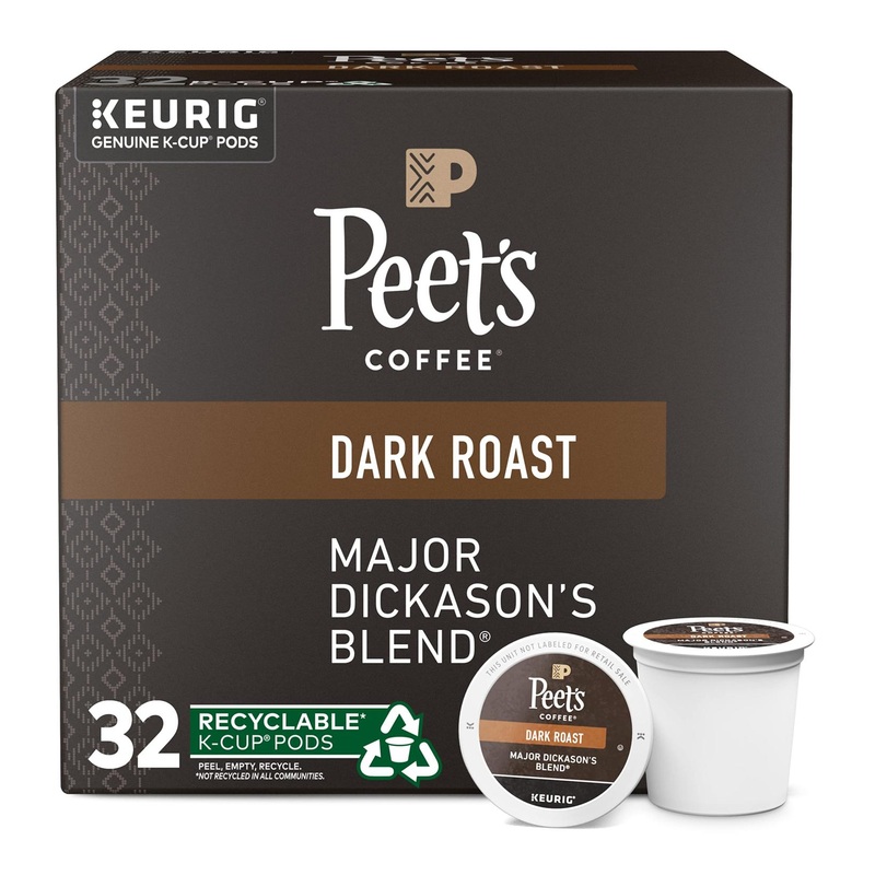 Peet’s Coffee Major Dickason’s Blend Dark Roast K-Cup Pods – 32 Count