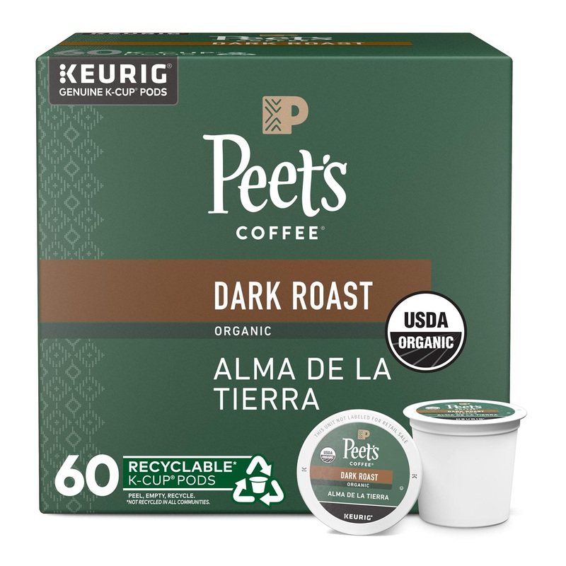 Peet’s Coffee Organic Alma de la Tierra Dark Roast K-Cup Pods – 60 Count