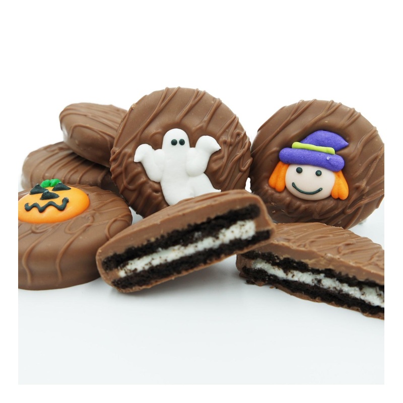 Philadelphia Candies Milk Chocolate Covered OREO Cookies Halloween Assortment – Cute Witch, Ghost, Pumpkin – 8 Ounce Pack