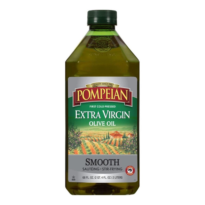 Pompeian Smooth Extra Virgin Olive Oil 68 Fl Oz – Mild & Delicate Flavor for Sauteing & Stir-Frying – Non-GMO, Gluten Free
