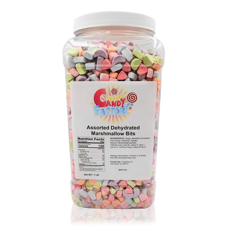 Sarah’s Candy Factory Dehydrated Marshmallow Bits 1lb Jar – Assorted Flavors
