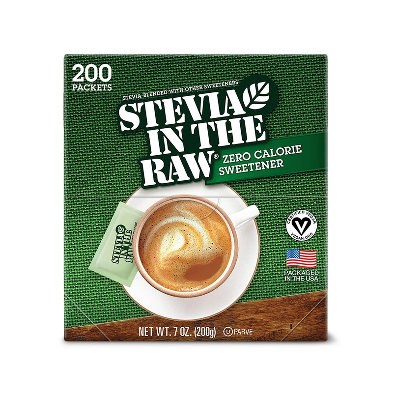 Stevia In The Raw  Plant Based Zero Calorie Sweetener  Sugar Substitute  Sugar-Free Sweetener for Coffee  Hot & Cold Drinks  Suitable For Diabetics  Vegan  Gluten-Free  200 Count Packets (Pack of 1) 200 Count (Pack of 1) P