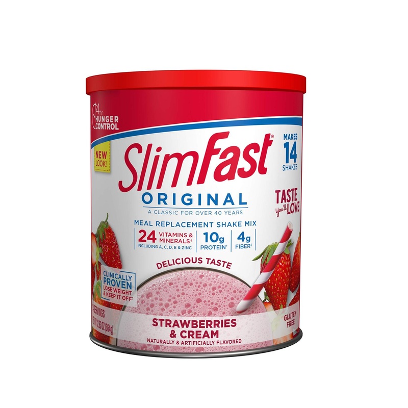 Strawberries & Cream SlimFast Meal Replacement Shake Mix | 10g Protein | 14 Servings | Weight Loss Powder