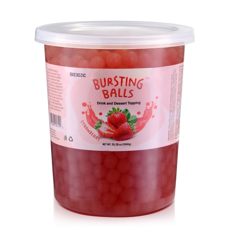 Strawberry Boba Pearls – Bursting Bubble Tea Tapioca Pearls – 2 LB Pack