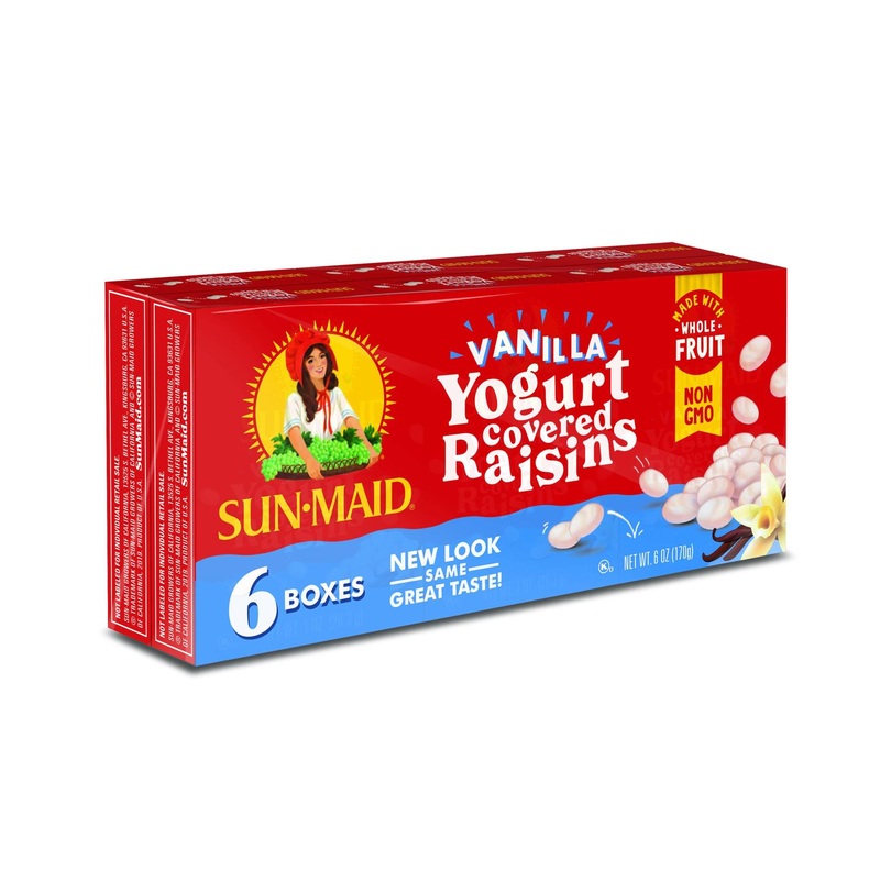 Sun-Maid Vanilla Yogurt Coated Raisins | 1 Ounce Boxes, 6 Count | Non-GMO Dried Fruit, No Artificial Flavors