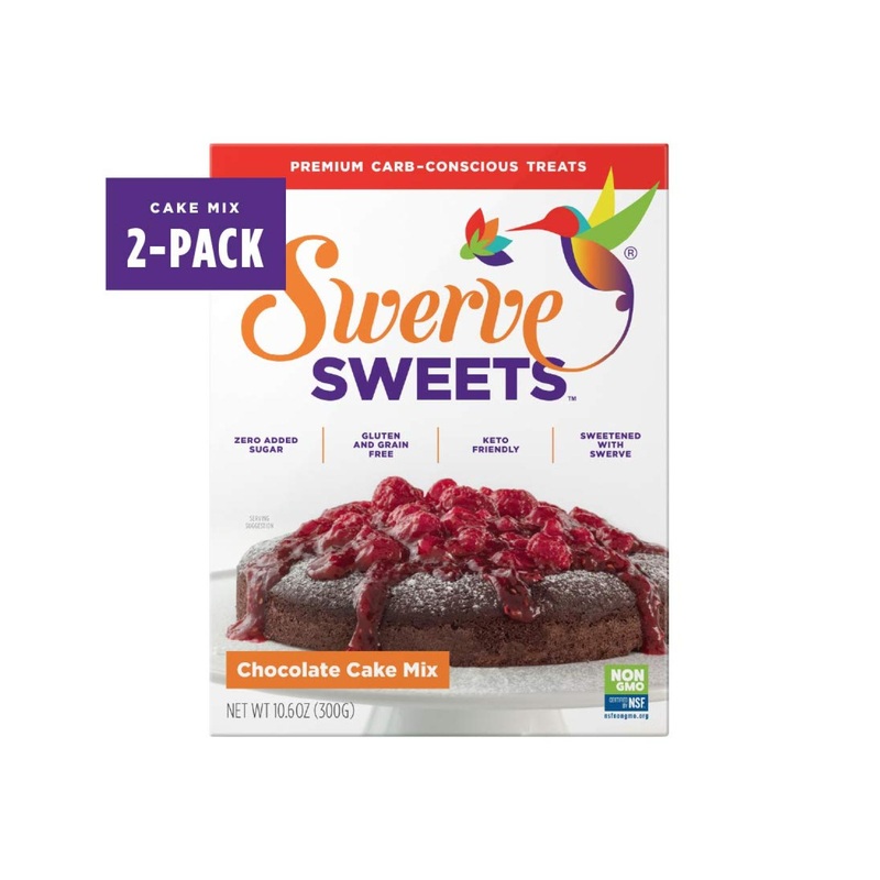 Swerve Sweets Chocolate Cake Baking Mix – Keto Diet Friendly  Low Carb  Gluten Free  Easy to Make and Just 3g Net Carbs  10.6 Oz – 2 Pack