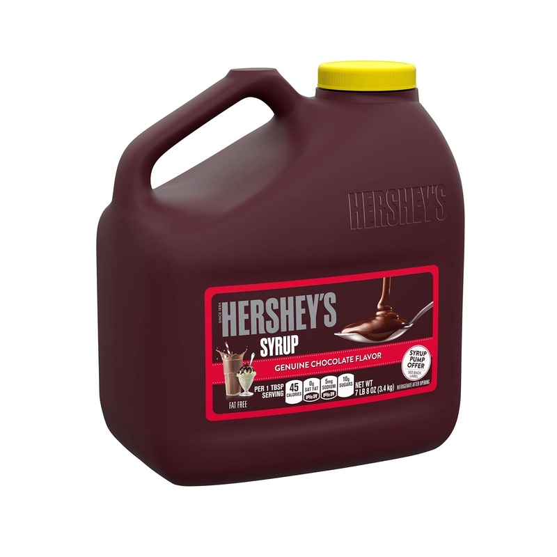 HERSHEY’S Chocolate Syrup 7.5 lb Bulk Jug – Baking, Gluten Free, Fat Free – 120 Ounce