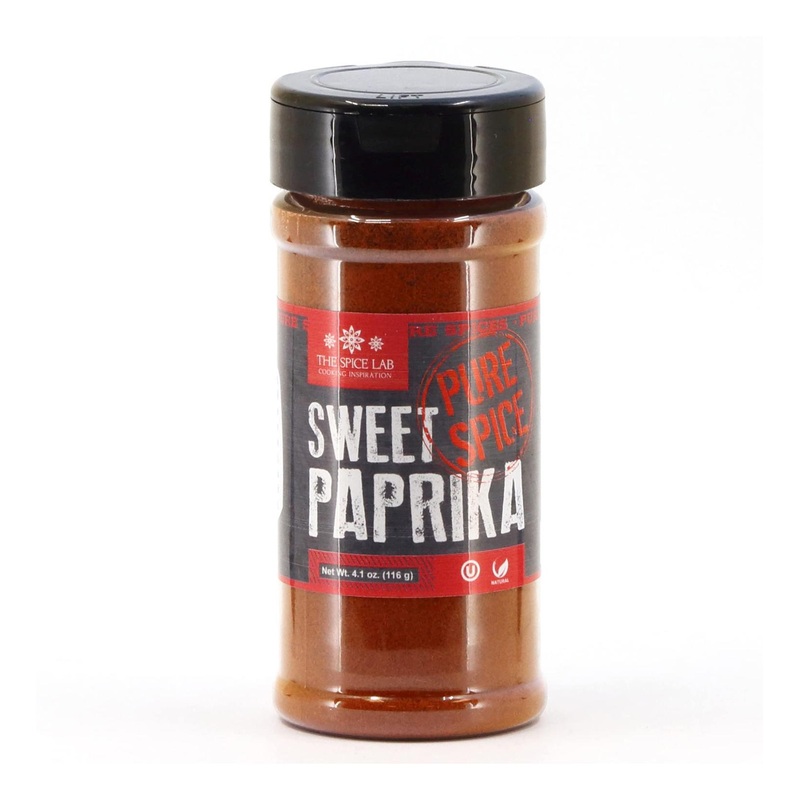 The Spice Lab Sweet Paprika Powder – High Color ASTA 120 – 4.1 oz Shaker Jar | Premium Gourmet Spanish Paprika | Vegan, All Natural, Kosher, Non GMO, Gluten Free | Rich in Antioxidants – 4.1 oz