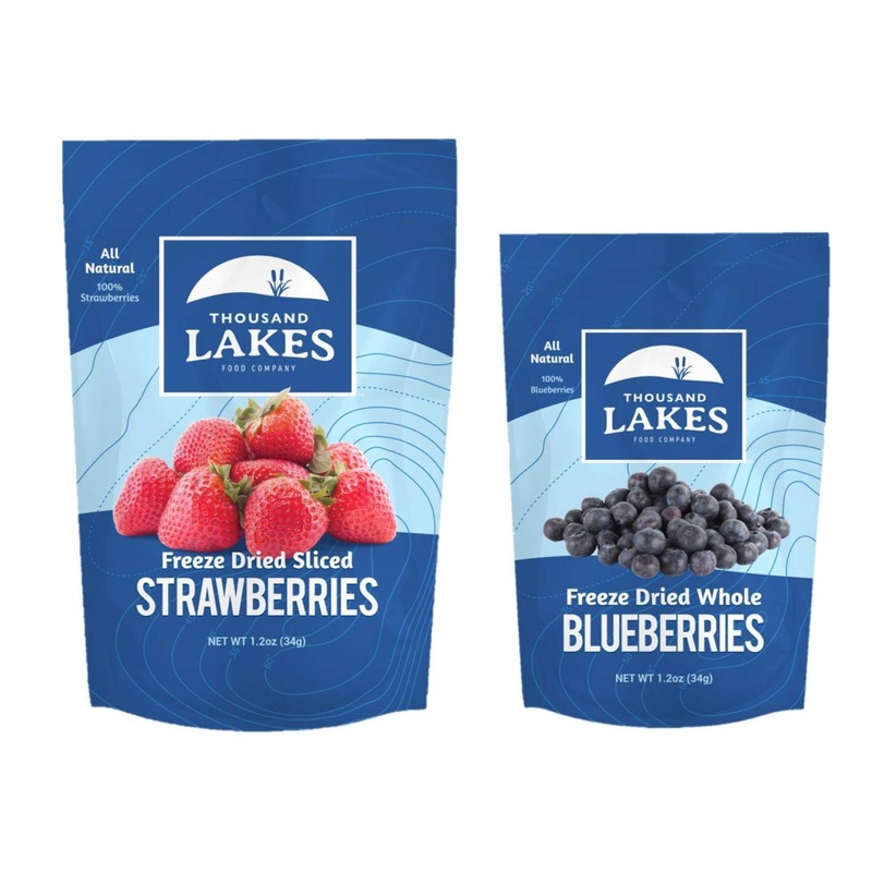 Thousand Lakes Freeze Dried Fruits and Vegetables – Blueberries  Strawberries 2-pack  No Sugar Added  100 Berries Strawberries  Blueberries 1.2 Ounce (Pack of 2)