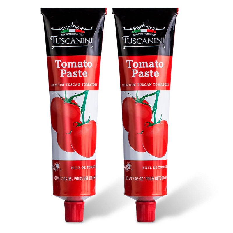 Tuscanini Premium Double Concentrated Tomato Paste Tube 7.5oz (2 Pack) – Made with Premium Italian Tomatoes – 7.05oz Each