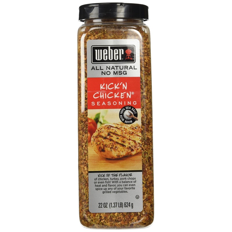 Weber Kickn Chicken Seasoning 22 Oz: Sea Salt, No MSG, Gluten Free – Ideal for Grilling