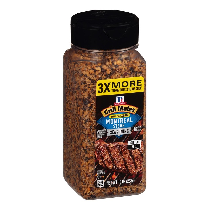 McCormick Grill Mates 25% Less Sodium Montreal Steak Seasoning 10 oz – Pack of 1