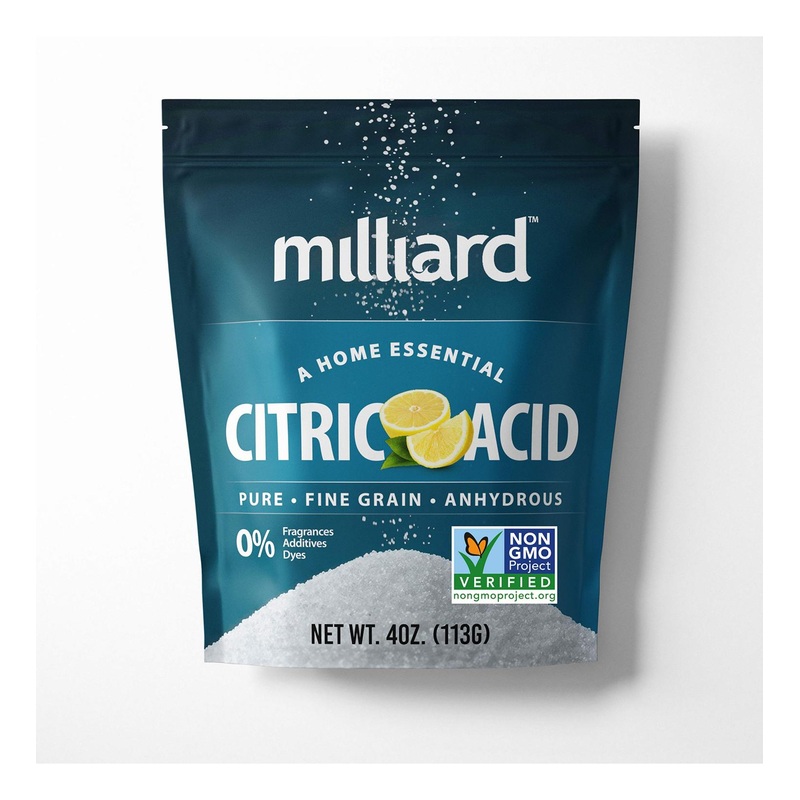 Milliard Citric Acid 4oz – 100% Pure Food Grade Non-GMO – Certified by Non-GMO Project