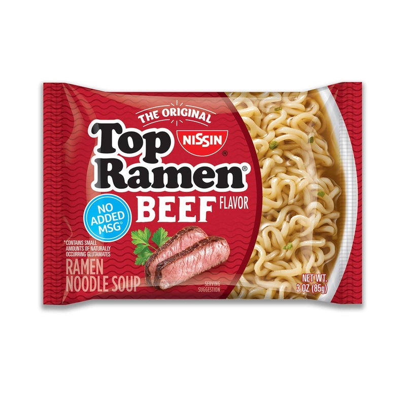 Nissin Top Ramen Beef Noodle Soup – 3oz, 24 Pack Count