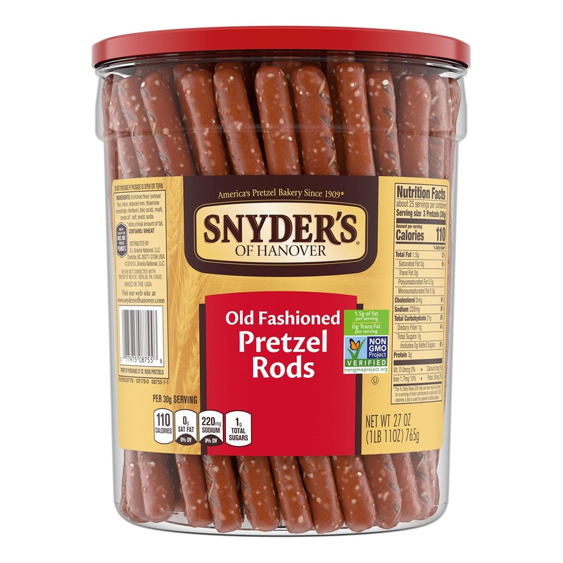 Snyder’s of Hanover Pretzel Rods Canister 27 Oz – Old Fashioned 27 Ounce Pack of 1