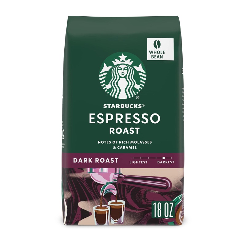STARBUCKS Espresso Roast Whole Bean Coffee 18oz – 1.1lb (Pack of 1)