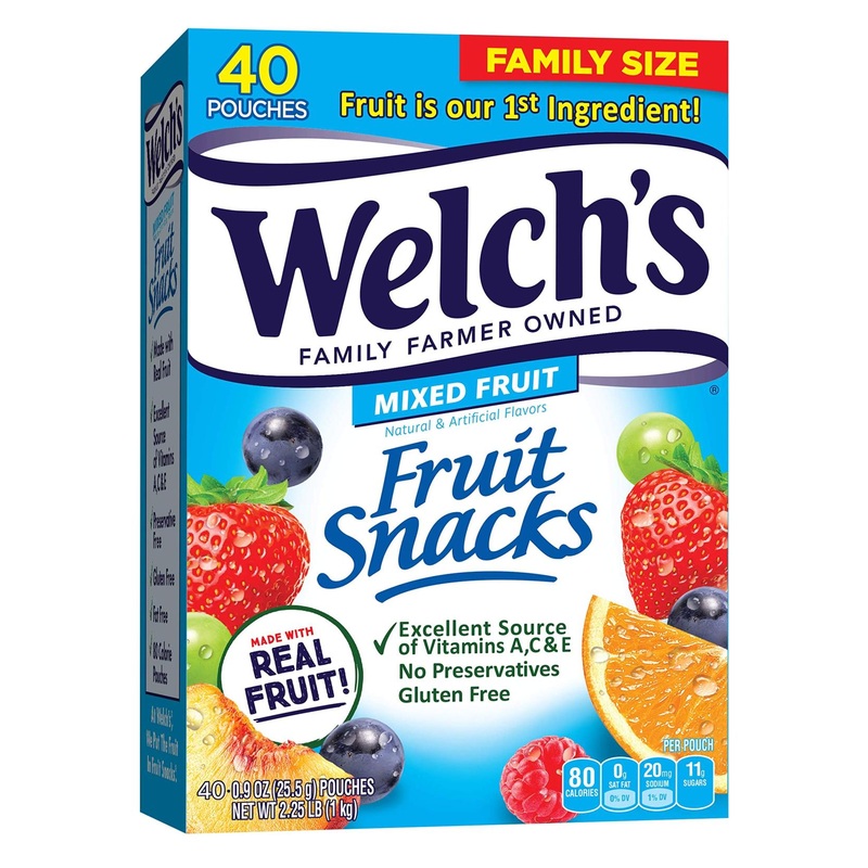 Welch’s Fruit Snacks Mixed Fruit 0.9 oz Individual Single Serve Bags (Pack of 40) | Gluten-Free Bulk Pack of Mixed Fruit Snacks – 40 Count