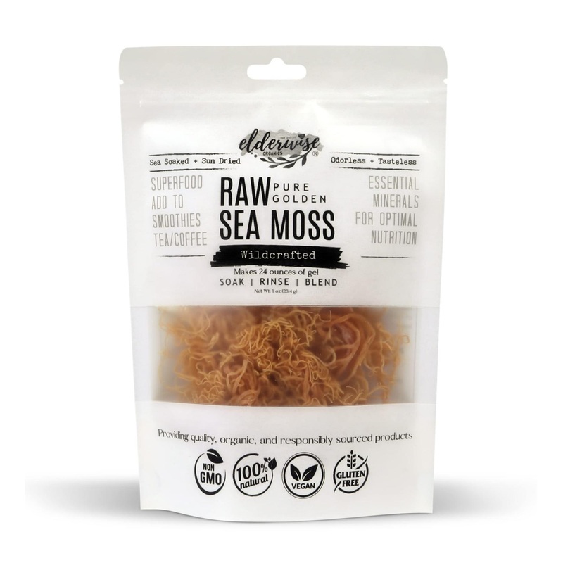 Wildcrafted Sea Moss Gel – Raw, Non-GMO, Sundried, Mineral Rich – Makes 20oz – Golden