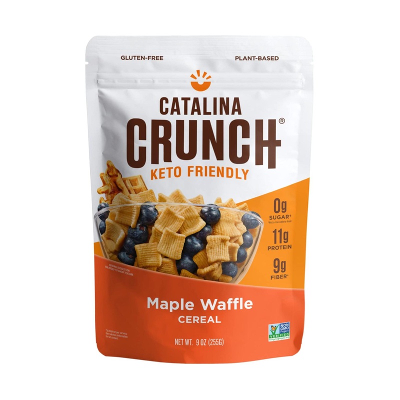 Catalina Crunch Maple Waffle Keto Cereal (9Oz Bags) | Low Carb  Sugar Free  Gluten Free | Keto Snacks  Vegan  Plant Based Protein | Breakfast Cereals | Keto Friendly Food