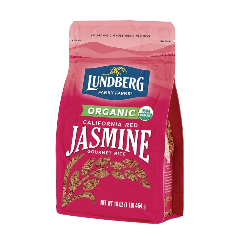 Organic California Red Jasmine Rice | Lundberg Family Farms | Non-GMO, Gluten-Free & Vegan (16 oz)