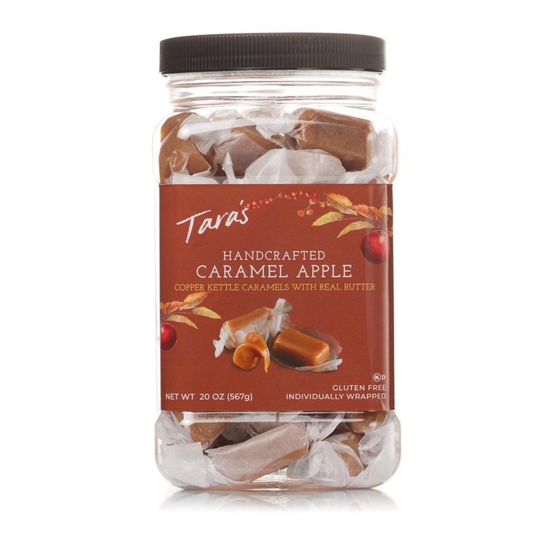 Taras All Natural Gourmet Caramel Apple Flavored Caramels – Small Batch Kettle Cooked, Creamy, Individually Wrapped – 20oz/1.25lb