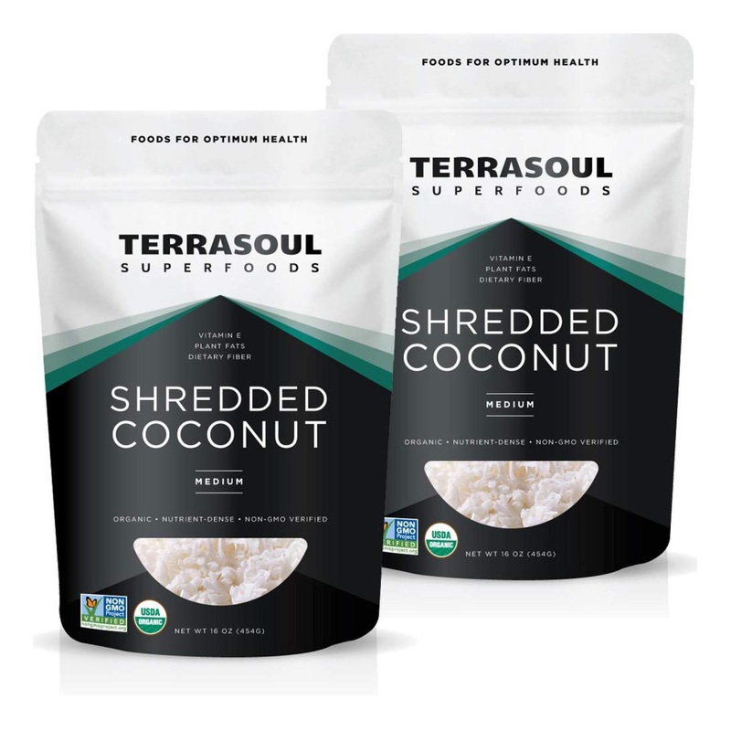 Terrasoul Superfoods Organic Coconut Flakes 2 Lbs (2 Pack) – Medium Flakes  Unsweetened  Perfect for Baking 16 Ounce (Pack of 2)